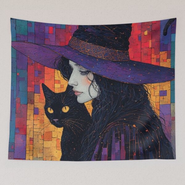 Item preview,  Abstract Witch and Her Cat designed and sold by TheDarkWardrobe.
