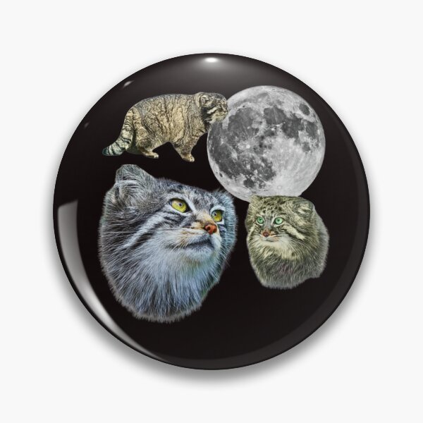 Item preview, Three Manul Cat Retro Graphic, Vintage Pallas Cat Moon, Wild Cat, Funny Exotic Animal Top, Feline Gift for Him designed and sold by DesignDenDo ⭐⭐⭐⭐⭐.