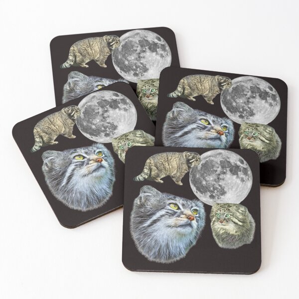 Item preview, Three Manul Cat Retro Graphic, Vintage Pallas Cat Moon, Wild Cat, Funny Exotic Animal Top, Feline Gift for Him designed and sold by DesignDenDo ⭐⭐⭐⭐⭐.