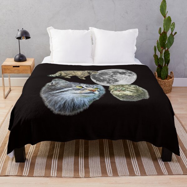 Item preview, Three Manul Cat Retro Graphic, Vintage Pallas Cat Moon, Wild Cat, Funny Exotic Animal Top, Feline Gift for Him designed and sold by DesignDenDo ⭐⭐⭐⭐⭐.
