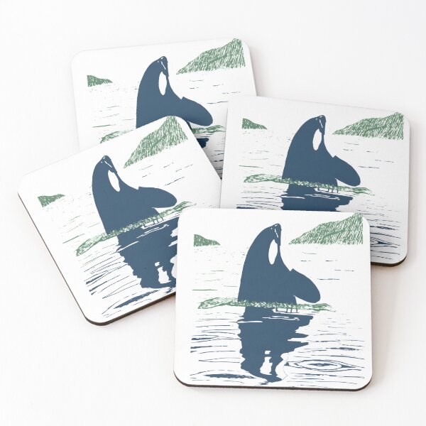 Item preview, Orca Sea, Killer Whale Ocean Lover, Nature Linocut Graphic, Marine Life Gift for Sea and Orca Fans designed and sold by DesignDenDo ⭐⭐⭐⭐⭐.