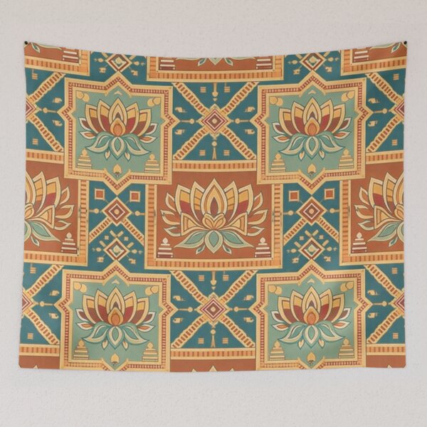 Aperçu de l'œuvre Motif Lotus Heritage créée et vendue par LuxeFusionArt.