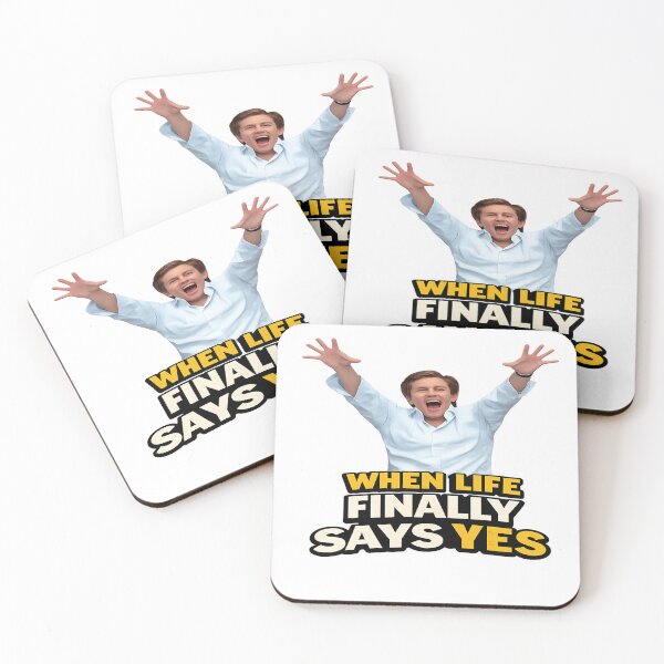 Item preview, When Life Finally Says Yes Funny Meme T-Shirt Motivational Victory Celebration Design designed and sold by FernandsOficial.