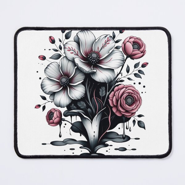 Item preview, Dark Elegant Floral Ink Drip designed and sold by WhereHopeBlooms.