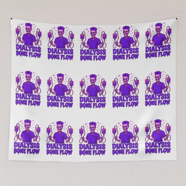 Item preview, Dialysis Bone Flow – Dialysis Nurse Skeleton Halloween Design designed and sold by ClinicalHubs.
