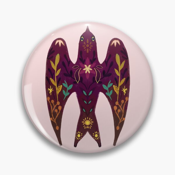 Item preview, Swallow, purple bird, folkloric patterns, lucky charms, totem designed and sold by Dormitria.