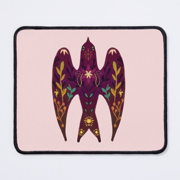 Item preview, Swallow, purple bird, folkloric patterns, lucky charms, totem designed and sold by Dormitria.