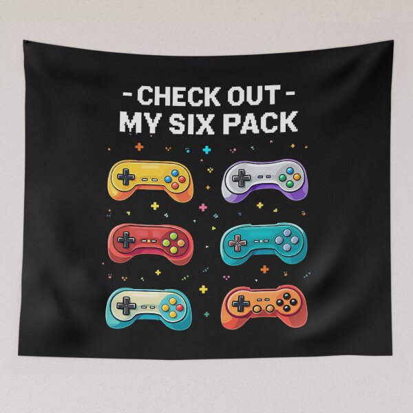 Item preview, Check Out My 6 Six Pack Retro Gaming Controller Humor Men Boys designed and sold by clothesy7.