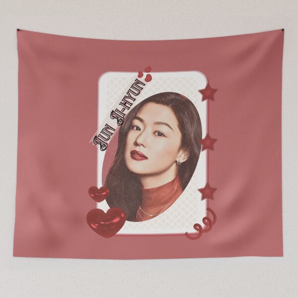 Item preview, Jun Ji-hyun (전지현) Korean actress South Korean celebrity K-drama star Korean film  illustration Red Aesthetic Collage Design designed and sold by AJUNICE STUDIO.