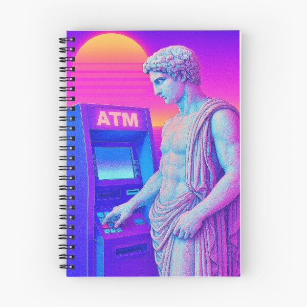 Item preview, Neon Helios ATM Synthwave Glitch Art designed and sold by A E S T H E T A T A G.