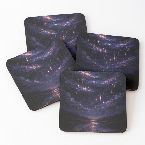 Item preview, Cosmic Night Reflection Art Print | Dreamy Starry Sky Landscape designed and sold by Visualynx.