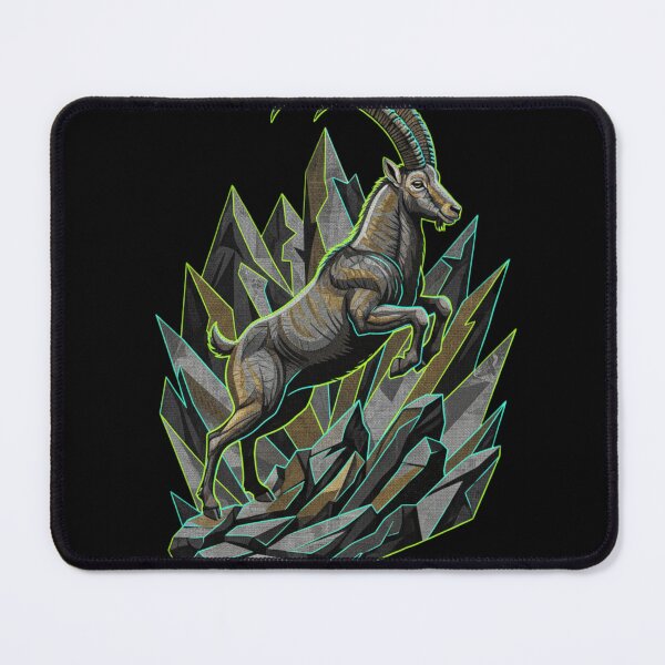 Item preview, Alpine Ibex Modern Peak Strength & Wild Freedom Mountain Wildlife Art designed and sold by SavannaStrikes.