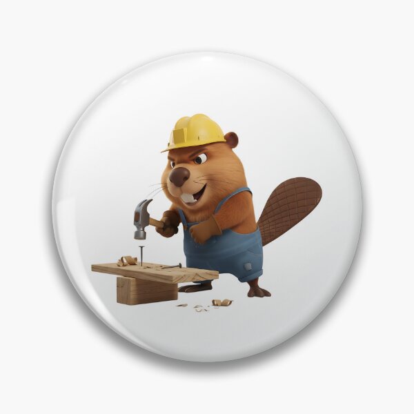 Item preview, Cute Beaver Carpenter Hammering Nail Woodworking designed and sold by vk09.