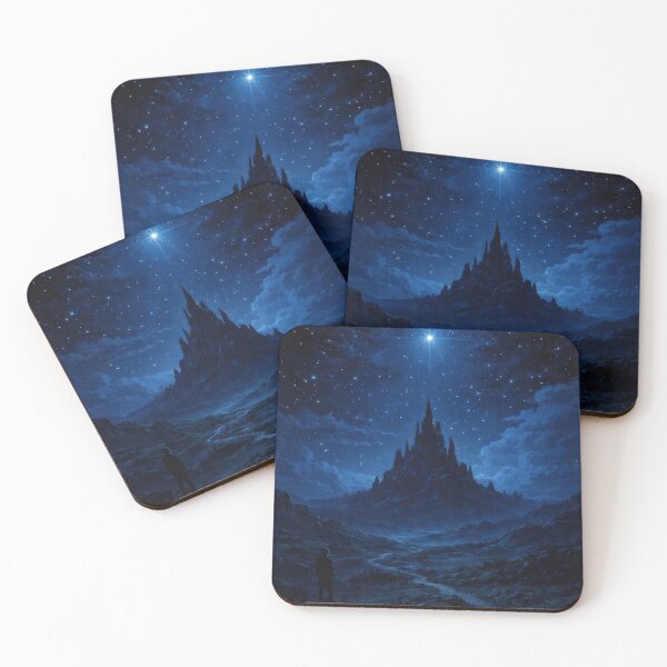 Item preview, Dark Valley Light Path | Atmospheric Night Landscape Art designed and sold by Visualynx.