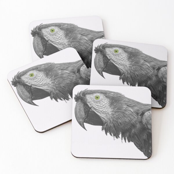 Item preview, Scarlet Macaw retro black and white designed and sold by ChimaHome.