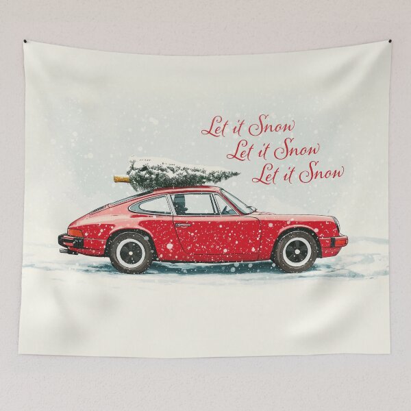 Item preview, Let it snow sports car 911 964 Winter Snowy Christmas Tree designed and sold by blackdogshop.