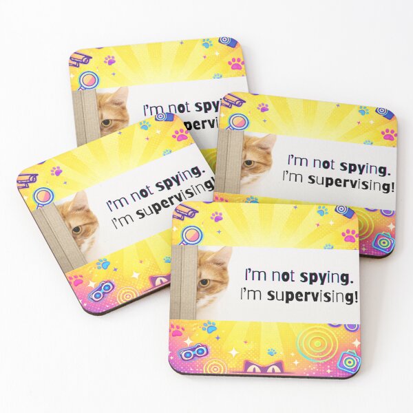 Item preview, I’m Not Spying, I’m Supervising! Funny Cat Supervisor Meme designed and sold by Matty69TeeS.
