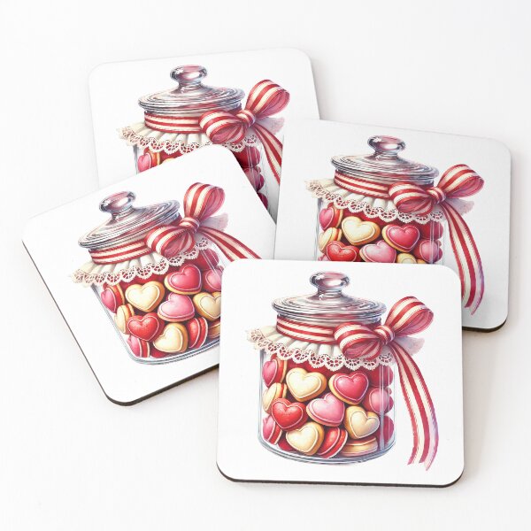 Item preview, Aesthetic Watercolor Valentine Cookies - Romantic Treats designed and sold by FuzionRaptor.