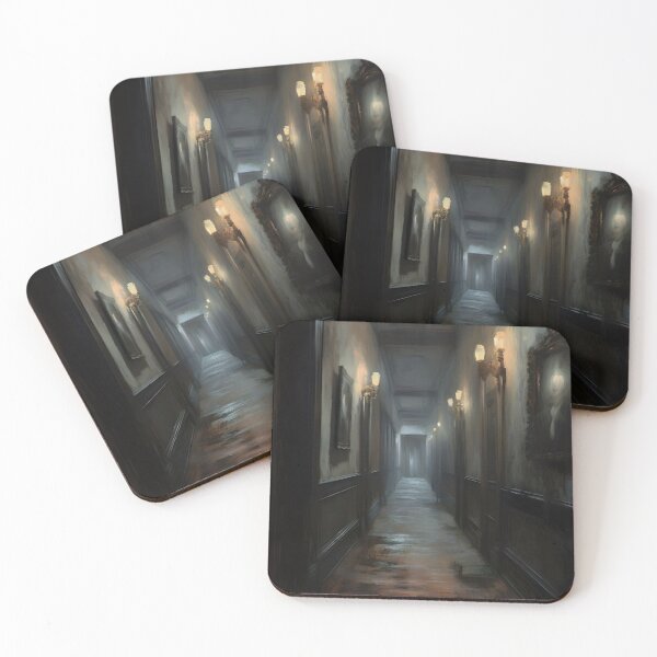 Item preview, Creepy Hallway Painting, Gothic Print, Hallway With Paintings, Haunted Museum Painting, Halloween Art, Dark Home Decor, Dark Academia designed and sold by SavageVision.
