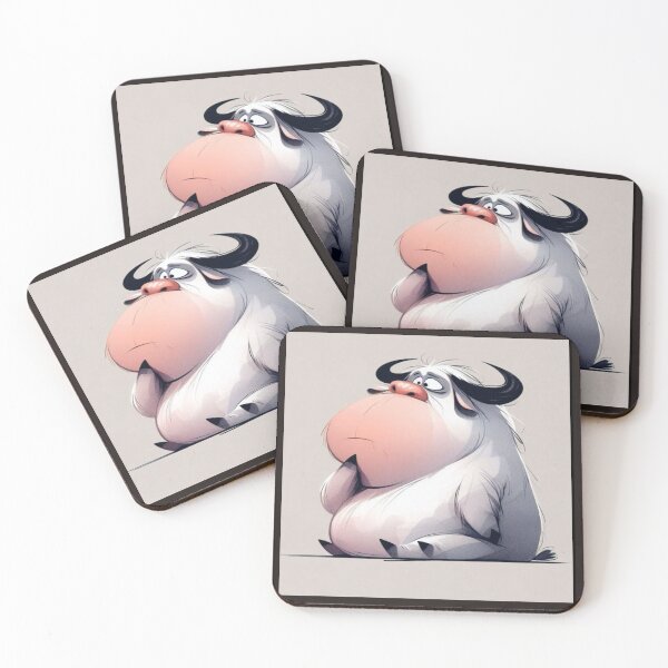 Item preview, Drawing of sad and round cartoon  buffalo  designed and sold by NivyasArtistry.