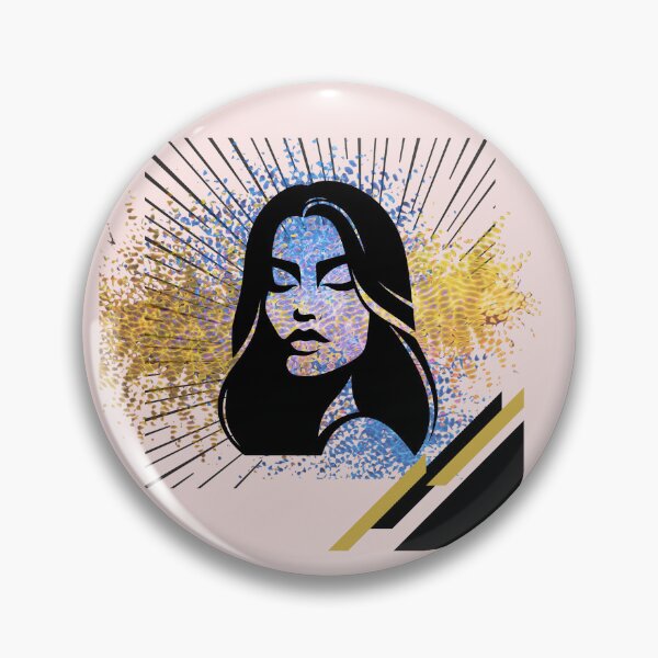 Item preview, Abstract Black Face with Queen Line Art and Gold Accents designed and sold by Aura Design.