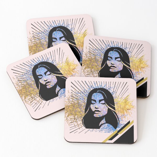 Item preview, Abstract Black Face with Queen Line Art and Gold Accents designed and sold by Aura Design.