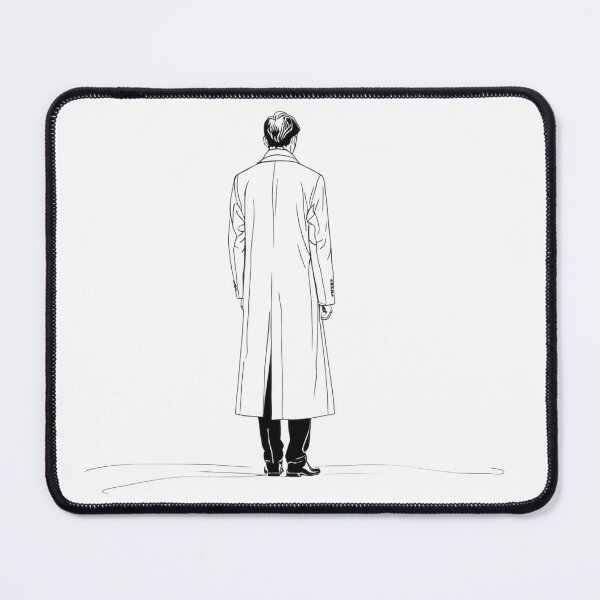 Item preview, Minimalist Back View Man Line Art — Noir Figure Illustration designed and sold by Visualynx.