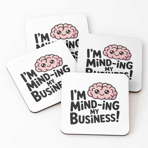 Item preview, Minding My Business! Cute Brain Pun designed and sold by PMCreative.