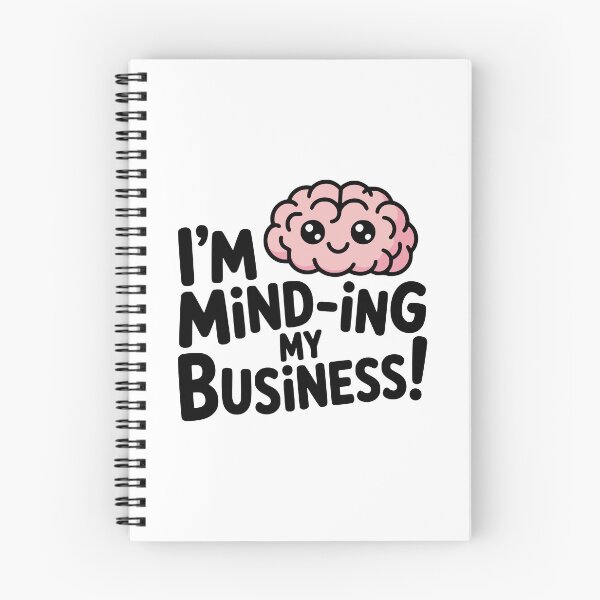 Item preview, Minding My Business! Cute Brain Pun designed and sold by PMCreative.