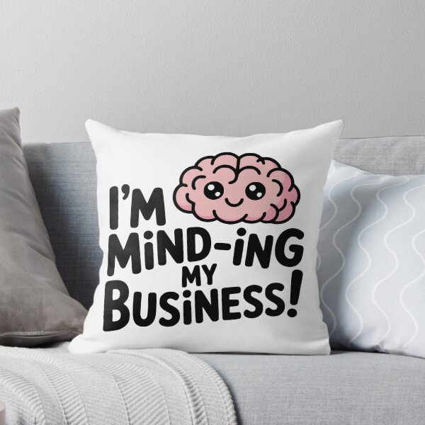 Item preview, Minding My Business! Cute Brain Pun designed and sold by PMCreative.