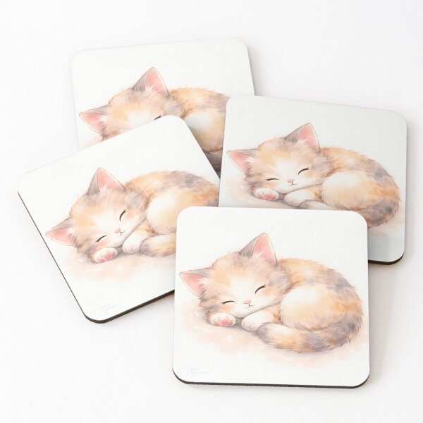 Item preview, Sleepy Cat Curled Up Watercolor Sticker designed and sold by DesignEG.