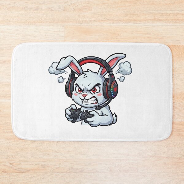 Item preview, Game Over – Angry Gamer Bunny with Headset designed and sold by Petzzz.