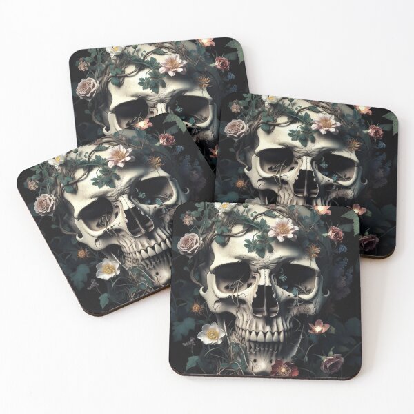 Item preview, Floral Rebirth Over a Human Skull designed and sold by Jagruti_Artzone.
