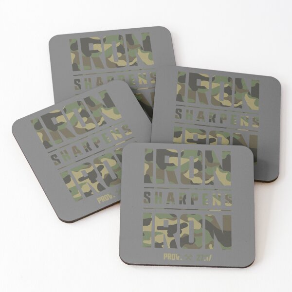 Item preview, Iron Sharpens Iron Christian Men Camo Scripture Gym Workout designed and sold by KristineLi.