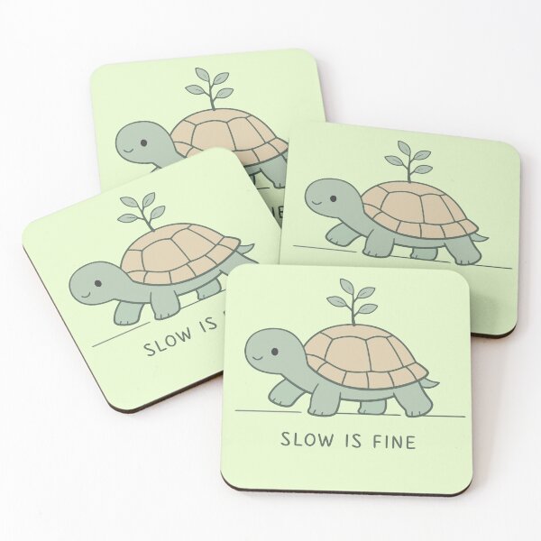 Item preview, Slow Is Fine Gentle Turtle & Plant for Mindfulness and Self Care designed and sold by Crafft Nest.