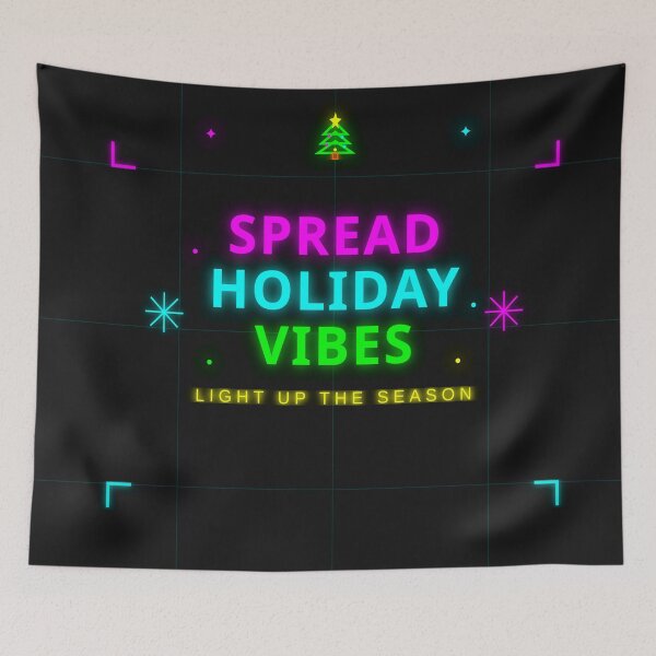 Item preview, Spread Holiday Vibes - Neon Christmas Quote Design designed and sold by Pickmash.