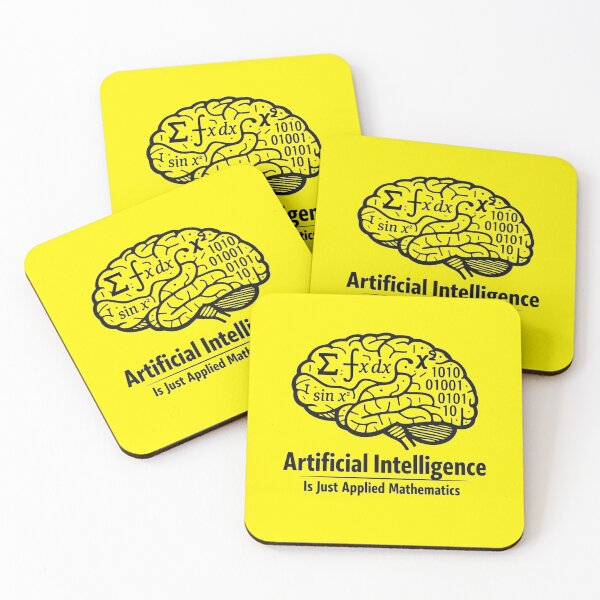 Item preview, Artificial Intelligence Is Just Applied Mathematics – STEM Math Humor T-Shirt & Sticker Design designed and sold by sciencefacts.
