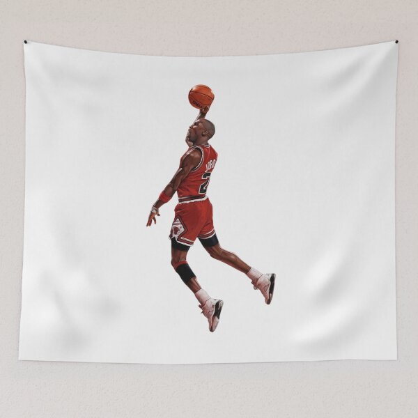 Item preview, Michael Jordan Legendary Flight Slam Dunk Basketball Art designed and sold by ArtByRahim.