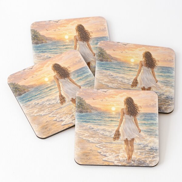 Item preview, Walking in Sunshine – Barefoot Serenity at Dusk designed and sold by MIArt Studio.
