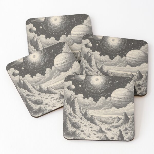 Item preview, Extraterrestrial landscape with planets and clouds designed and sold by Mianku | Für das Leben.