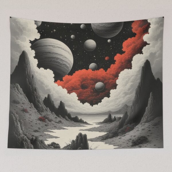 Item preview, Surreal lunar landscape with cosmic elements designed and sold by Mianku | Für das Leben.
