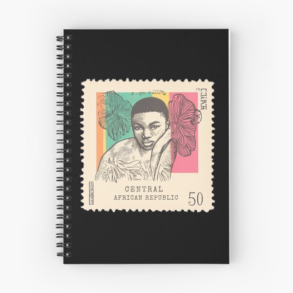 Item preview, Vintage Central African Republic Postage Stamp Art - Floral Portrait designed and sold by tiigerdad.