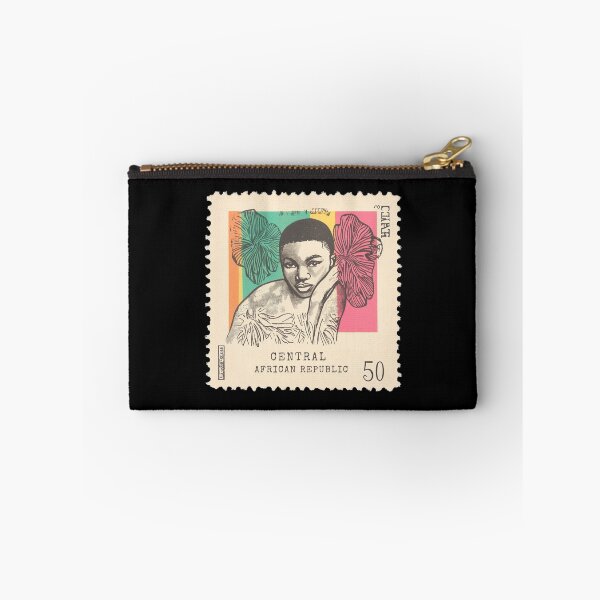 Item preview, Vintage Central African Republic Postage Stamp Art - Floral Portrait designed and sold by tiigerdad.