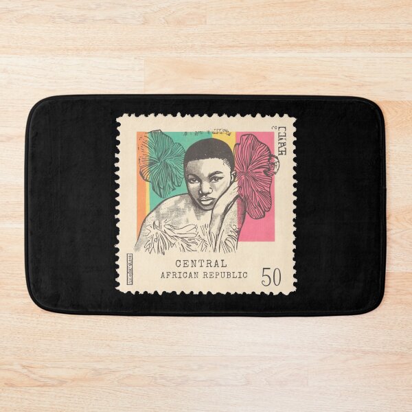Item preview, Vintage Central African Republic Postage Stamp Art - Floral Portrait designed and sold by tiigerdad.