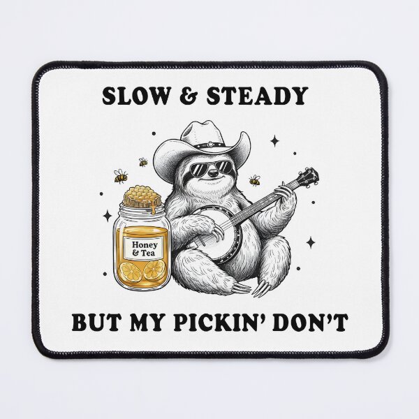 Item preview, Slow & Steady But My Pickin’ Don’t – Funny Sloth Banjo Design designed and sold by Senkov.
