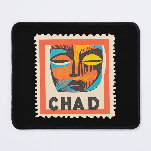 Item preview, Vintage Chad Postage Stamp Art - Abstract African Mask Design designed and sold by tiigerdad.
