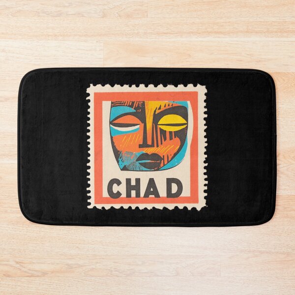 Item preview, Vintage Chad Postage Stamp Art - Abstract African Mask Design designed and sold by tiigerdad.