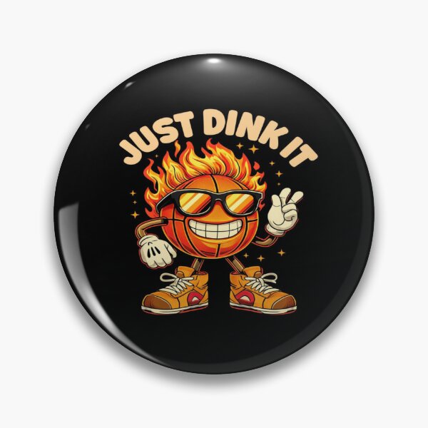 Item preview, Fiery Basketball Cartoon with Sunglasses – Just Dink It Sports Meme Design for Athletes & Fans designed and sold by Bright Nest Studio.