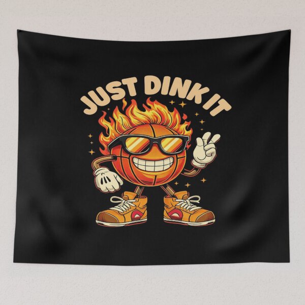 Item preview, Fiery Basketball Cartoon with Sunglasses – Just Dink It Sports Meme Design for Athletes & Fans designed and sold by Bright Nest Studio.