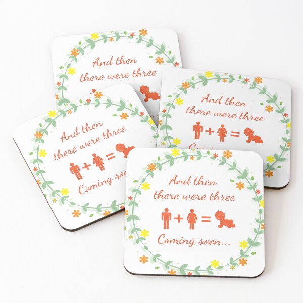 Item preview, And Then There Were Three Design – New Parents Baby Announcement Art designed and sold by PixelWaveBD.